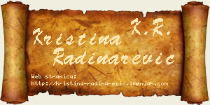 Kristina Radinarević vizit kartica